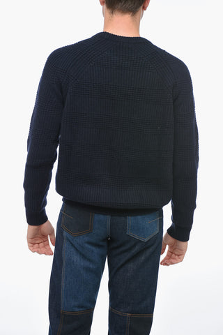 Rundhalspullover aus Jacquard-Schurwolle