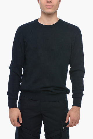 Crewneck Knitted Cotton Pullover