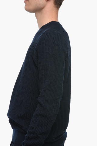Crewneck Knitted Cotton Pullover