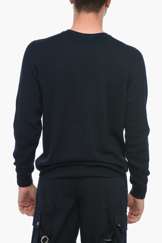 Crewneck Knitted Cotton Pullover