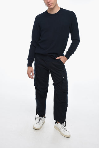 Crewneck Knitted Cotton Pullover