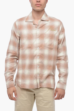 Camicia a Quadri Con Logo Ricamato