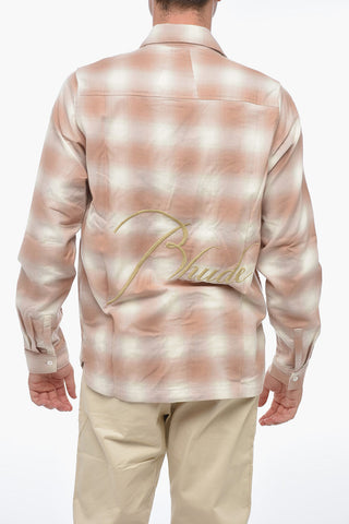 Camicia a Quadri Con Logo Ricamato