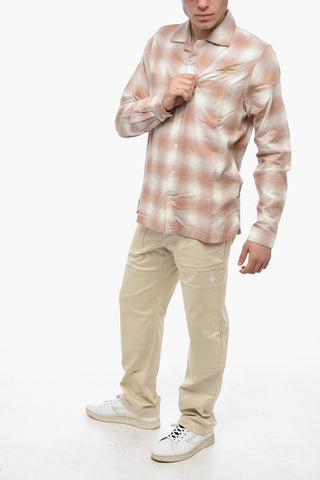 Camicia a Quadri Con Logo Ricamato