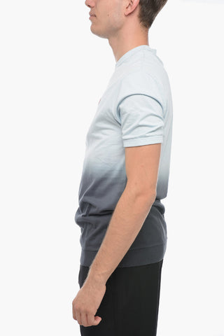 Embroidered Logo Gradient Print T-shirt