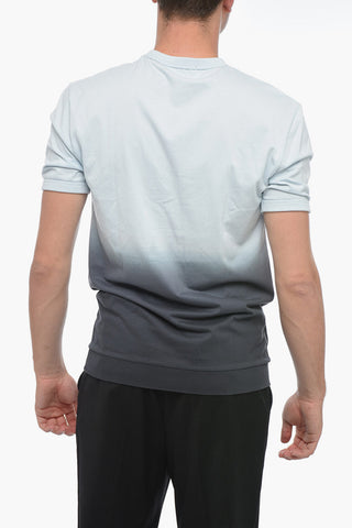 Embroidered Logo Gradient Print T-shirt
