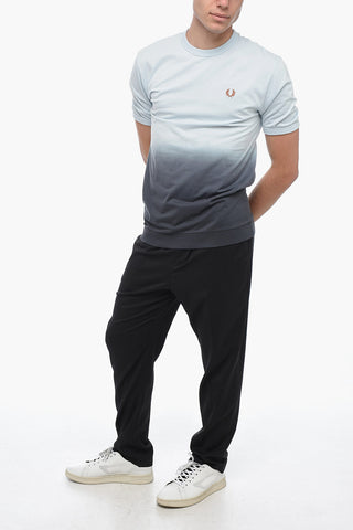 Embroidered Logo Gradient Print T-shirt