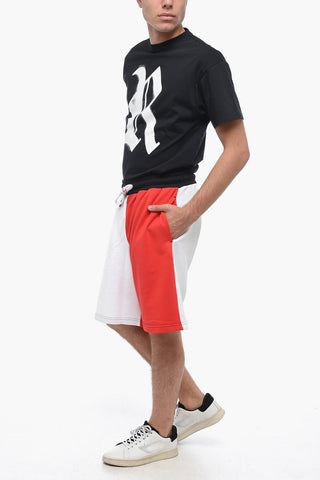 Two-toned Shorts with Embroidered Logo