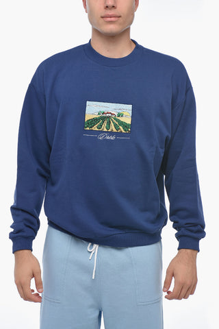 Cotton VIGNES Crew-Neck Sweatshirt with Embroidery