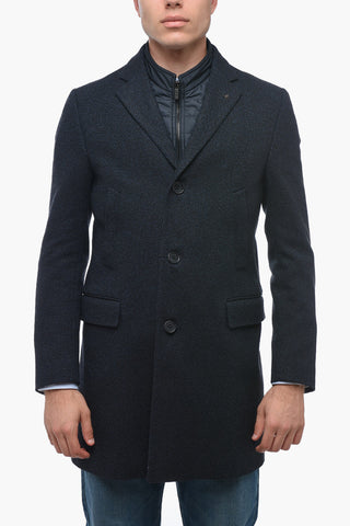 CC COLLECTION Wool Blend Coat with Removable Chest Piece