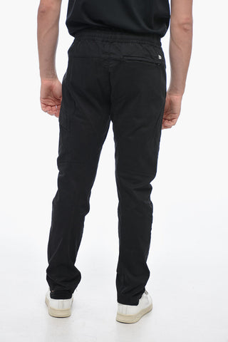 Stretch Cotton Cargo Pants with Elastic Waistband