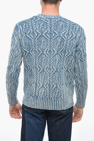Rundhalspullover TRECCIA aus Aran-Schurwolle