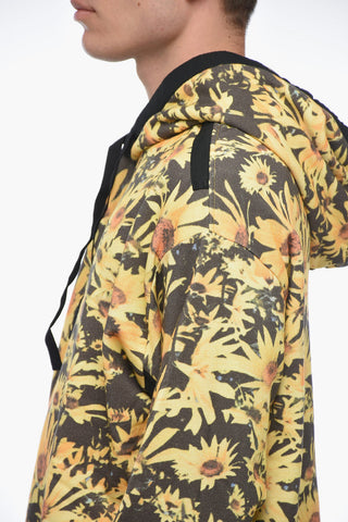 Felpa Hoodie FLOWER FIELD in Cotone Garzato