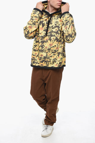 Felpa Hoodie FLOWER FIELD in Cotone Garzato