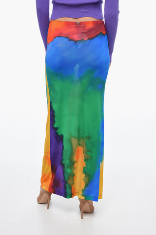 Tie Dye Stretch Fabric Long Skirt