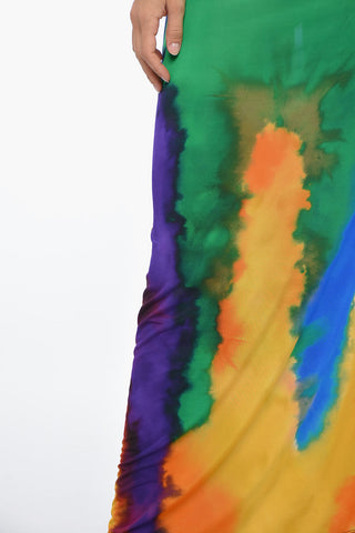 Tie Dye Stretch Fabric Long Skirt