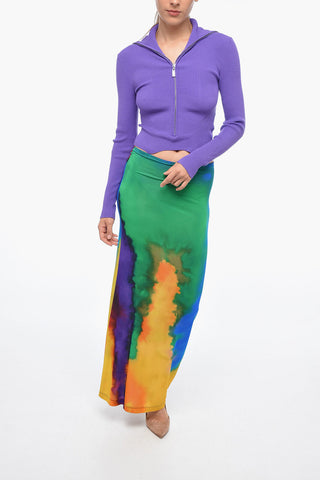 Tie Dye Stretch Fabric Long Skirt