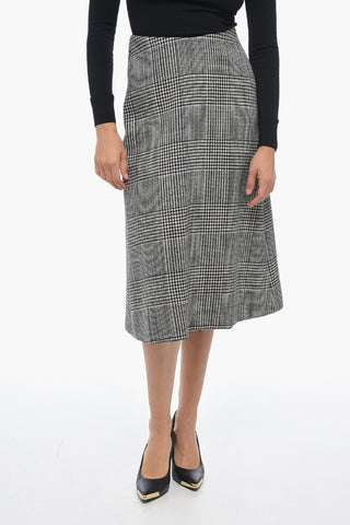 District Check A-Line Midi Skirt