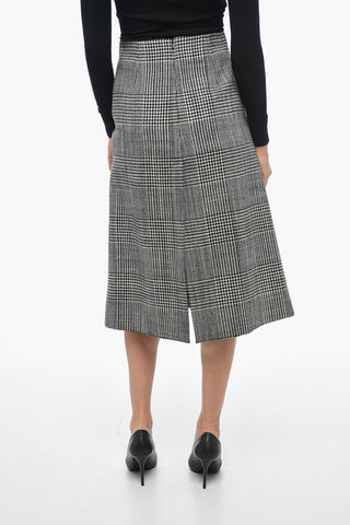 District Check A-Line Midi Skirt
