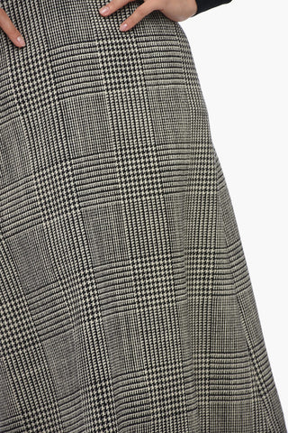 District Check A-Line Midi Skirt