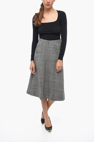 District Check A-Line Midi Skirt