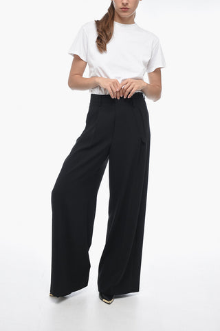 MM6 Pantaloni a Gamba Ampia con Pinces