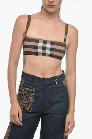 Tube Top with Tartan Pattern