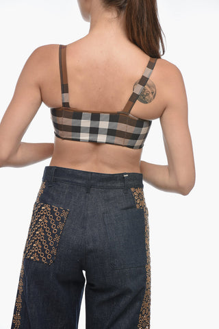 Tube Top with Tartan Pattern
