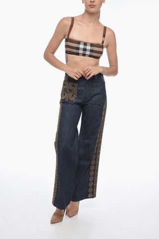 Tube Top with Tartan Pattern