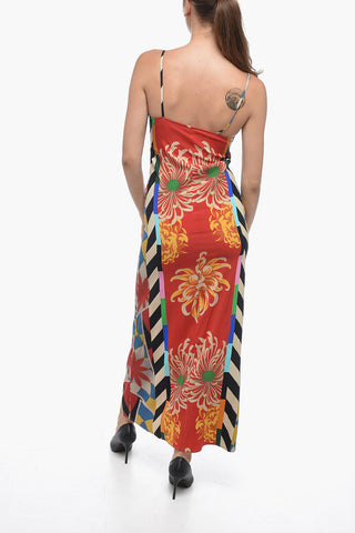 Satin Slip Dress with Floral Pattern