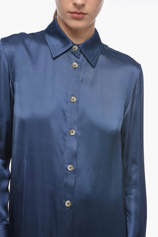 Chemisier in Satin a Manica Lunga