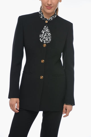 Slim Fit Blazer with Jewel Buttons and Cut-out Detail