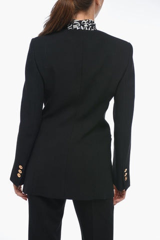 Slim Fit Blazer with Jewel Buttons and Cut-out Detail