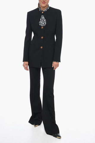 Slim Fit Blazer with Jewel Buttons and Cut-out Detail