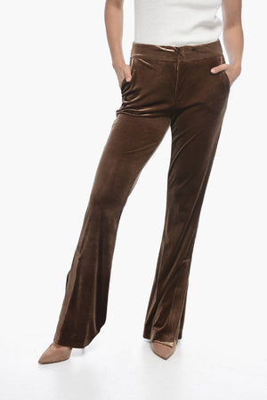 Chenille Four-Pocket Trousers with Ankle Slit