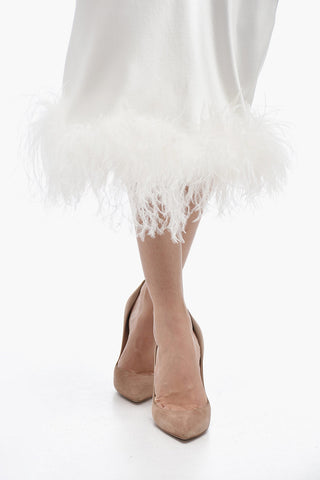 PAULA Long Dress with Feather Detailing