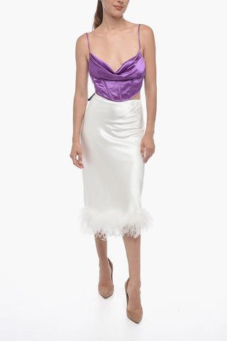 PAULA Long Dress with Feather Detailing