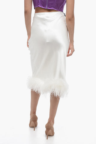 PAULA Long Dress with Feather Detailing