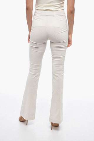 Pantaloni a Righe Slim con Orlo Svasato