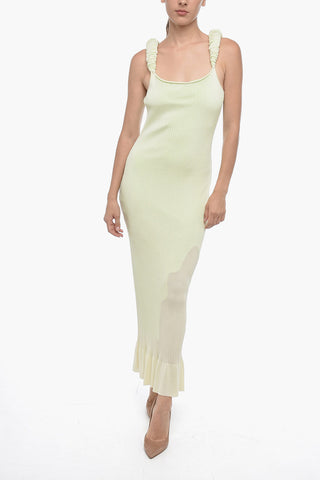 Ribbed Double-layered Dress with Padded Straps