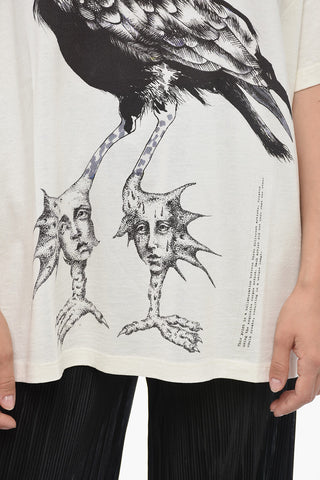 MM6 Crew Neck OFF WHITE Printed T-Shirt