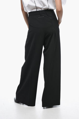 MM6 Wide-leg Pleated Pants