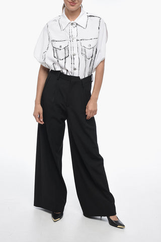 MM6 Wide-leg Pleated Pants
