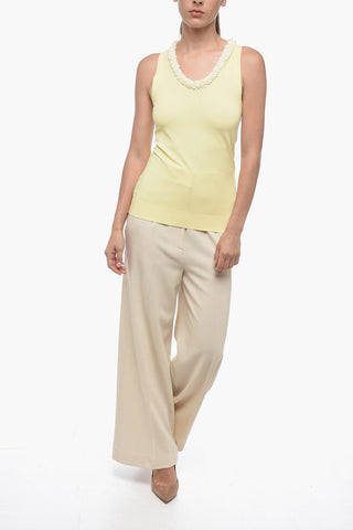 Ärmelloses Top mit Rundhalsausschnitt und Pailletten