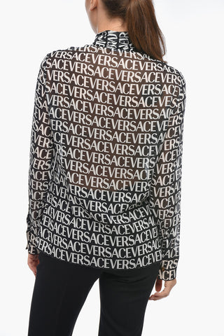 Camicia Tie Neck in Seta Monogram