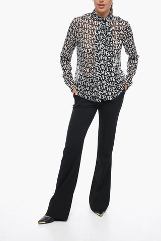 Camicia Tie Neck in Seta Monogram