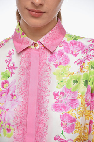 Floral Silk Shirt with Concealed Closure