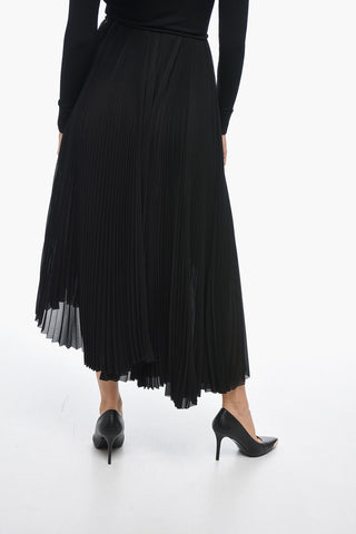 GARDE-ROBE Pleated Chiffon Skirt With Side Zip