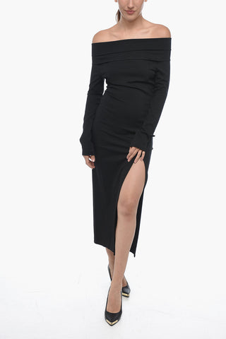 Tubino Off-Shoulder in Jersey con Spacco