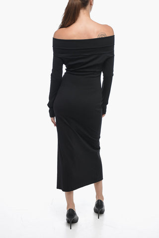 Tubino Off-Shoulder in Jersey con Spacco